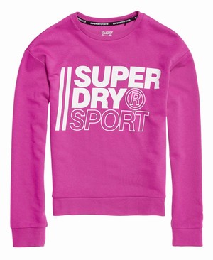 Superdry Core Sport Crew Női Pulóver Rózsaszín | TUPEN5617